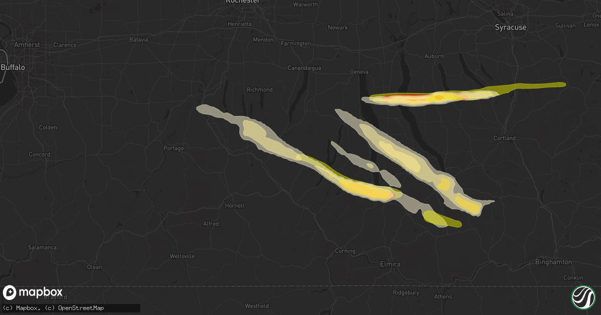 Hail map in Prattsburgh, NY on July 3, 2025