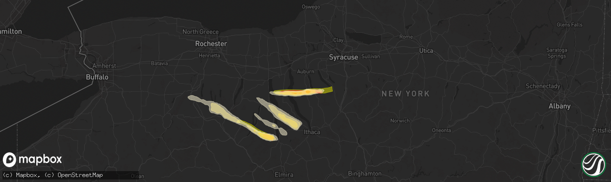 Hail map in Scipio Center, NY on July 3, 2025