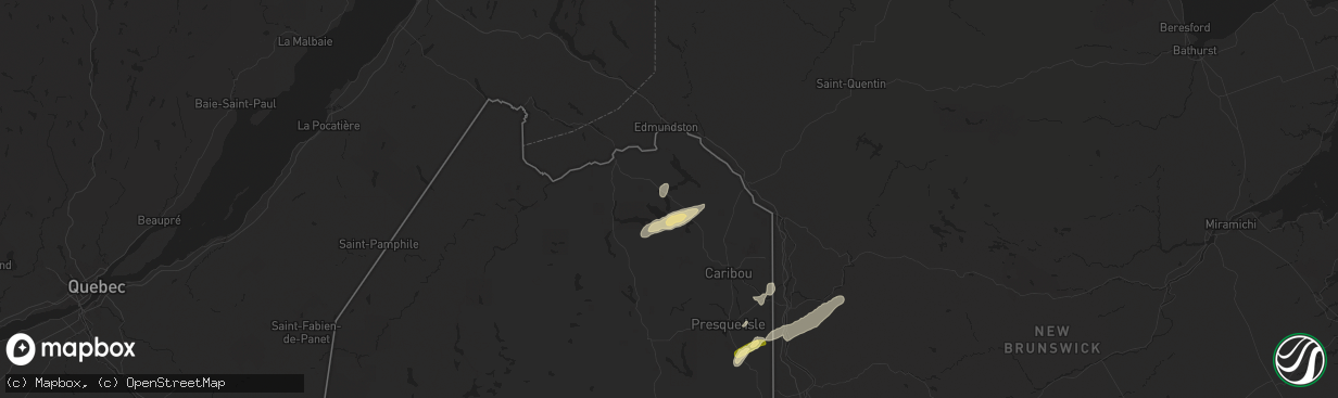 Hail map in Sinclair, ME on July 3, 2025