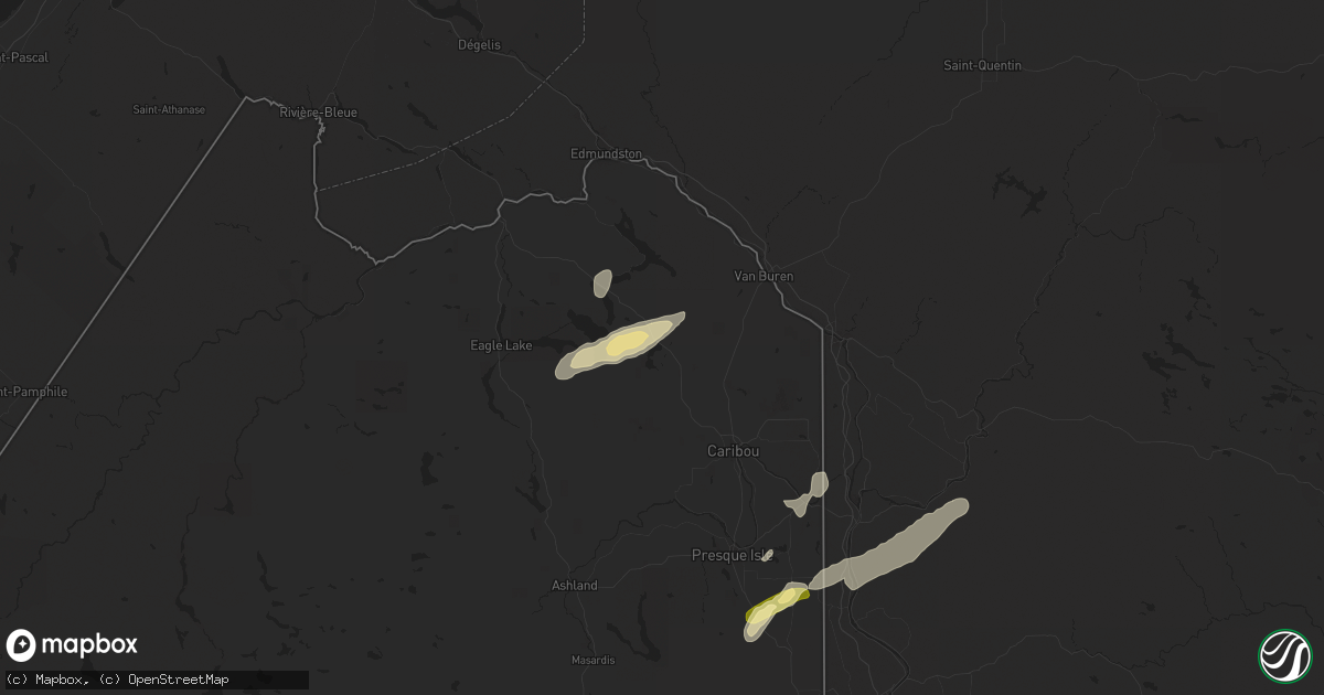 Hail map in Stockholm, ME on July 3, 2025