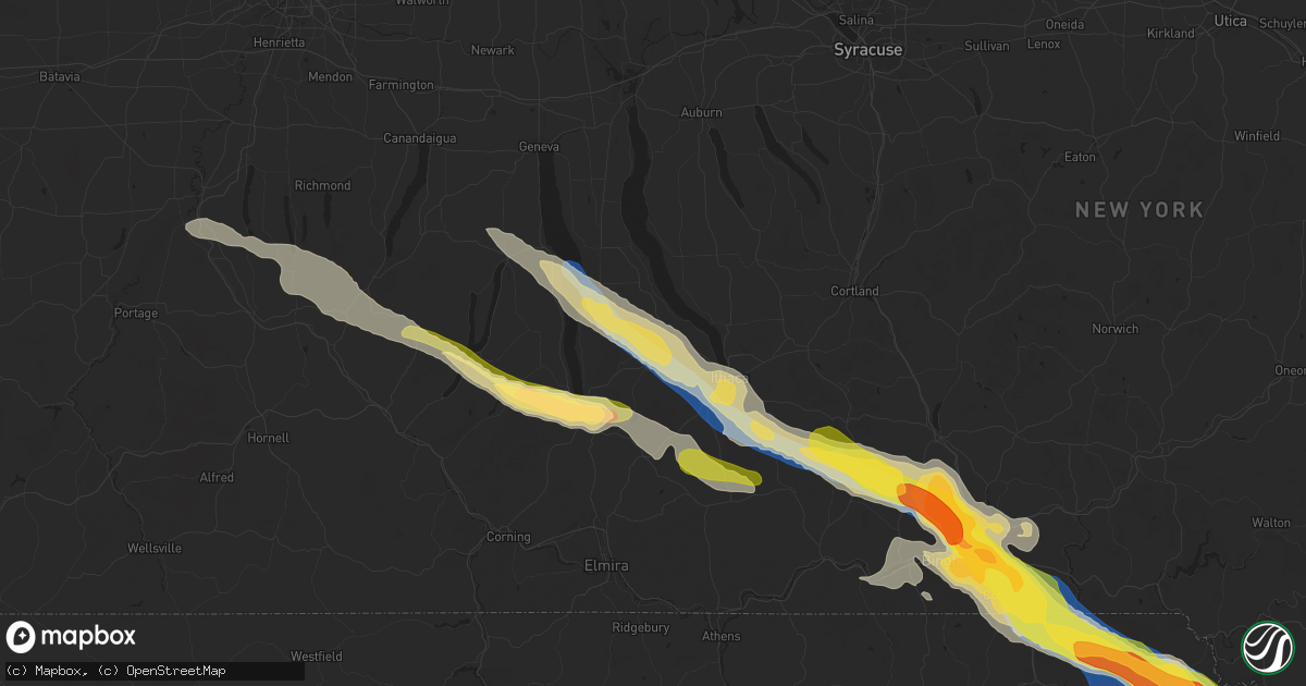 Hail map in Trumansburg, NY on July 3, 2025