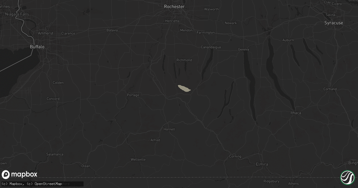 Hail map in Wayland, NY on July 3, 2025