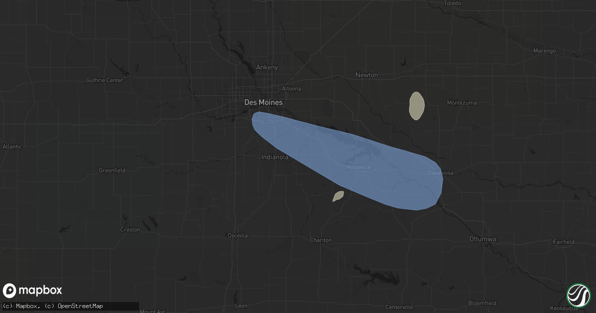 Hail map in Ackworth, IA on July 3, 2026