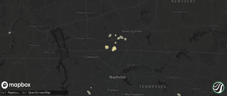 Hail map in Adairville, KY on July 3, 2026