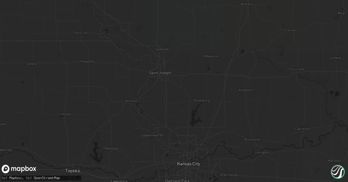 Hail map in Agency, MO on July 3, 2026