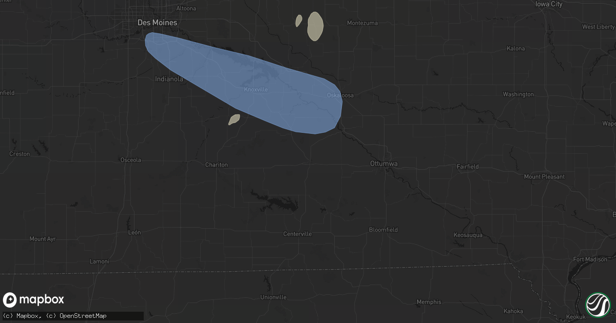 Hail map in Albia, IA on July 3, 2026