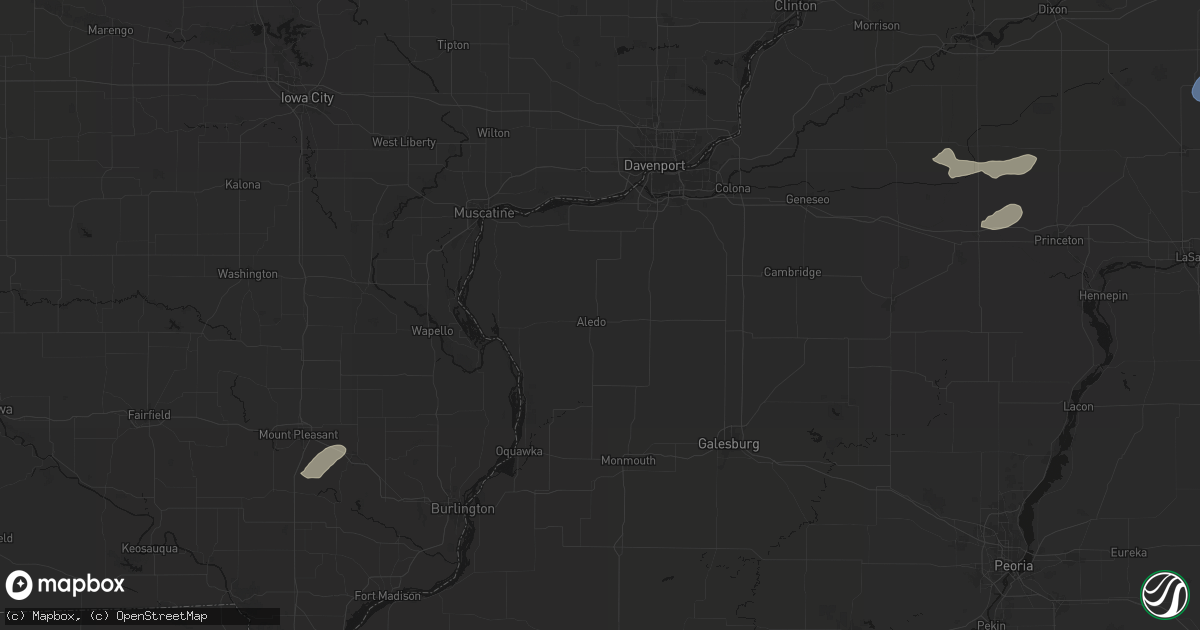 Hail map in Aledo, IL on July 3, 2026