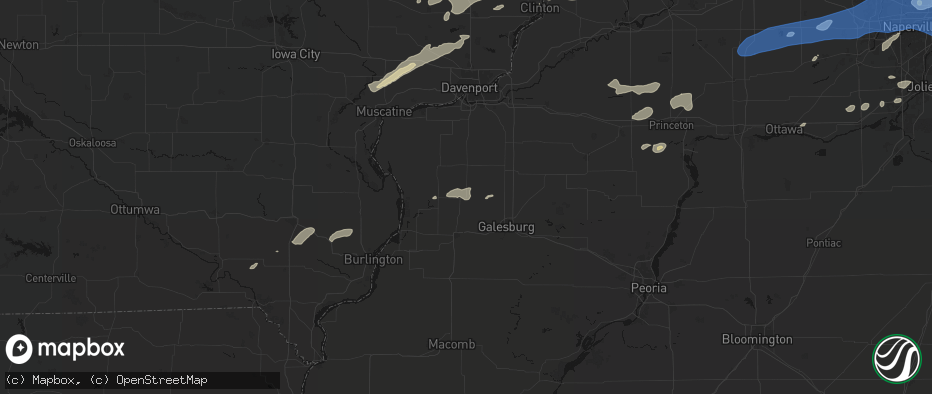 Hail map in Alexis, IL on July 3, 2026