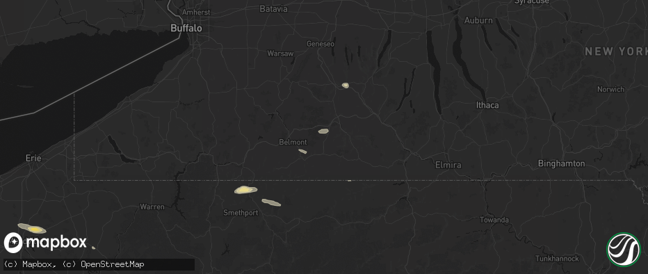 Hail map in Alfred Station, NY on July 3, 2026