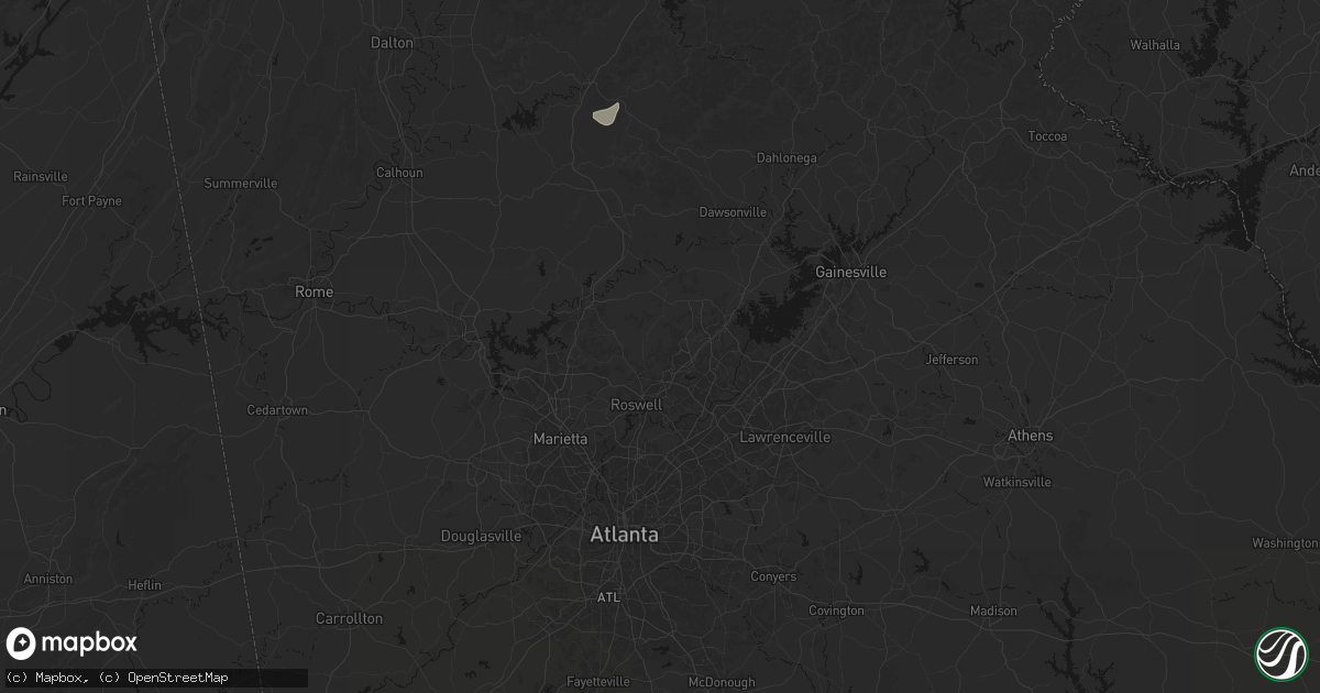 Hail map in Alpharetta, GA on July 3, 2026