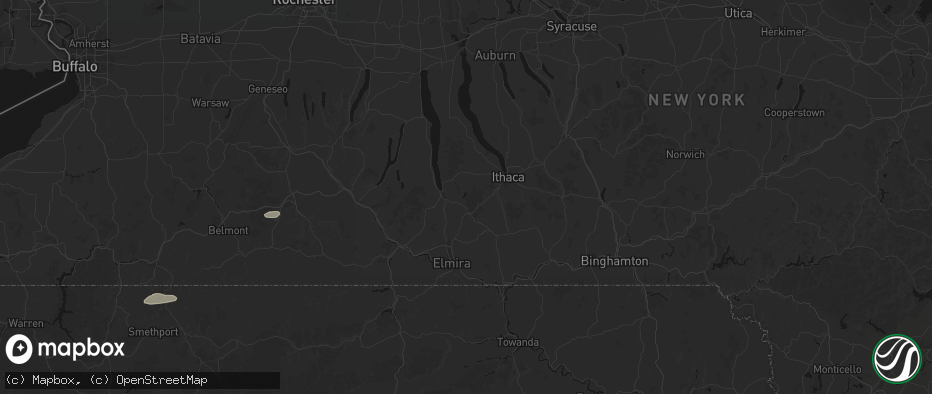 Hail map in Alpine, NY on July 3, 2026