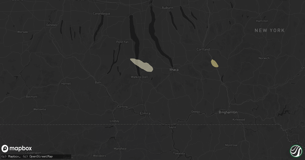 Hail map in Alpine, NY on July 3, 2026