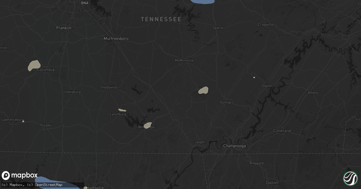 Hail map in Altamont, TN on July 3, 2026