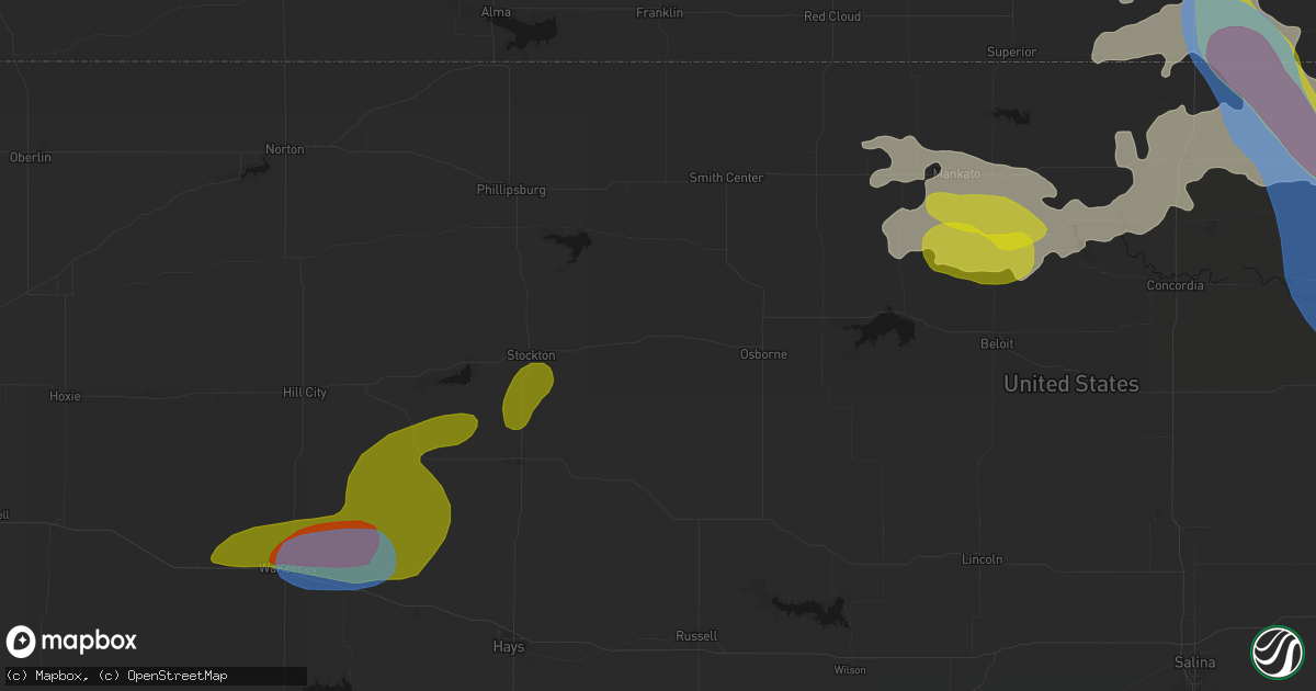 Hail map in Alton, KS on July 3, 2026