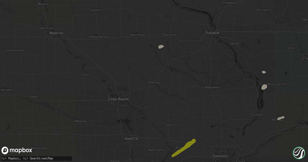 Hail map in Anamosa, IA on July 3, 2026