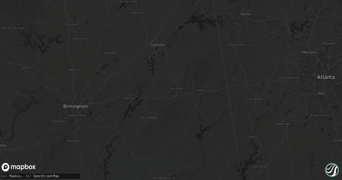 Hail map in Anniston, AL on July 3, 2026
