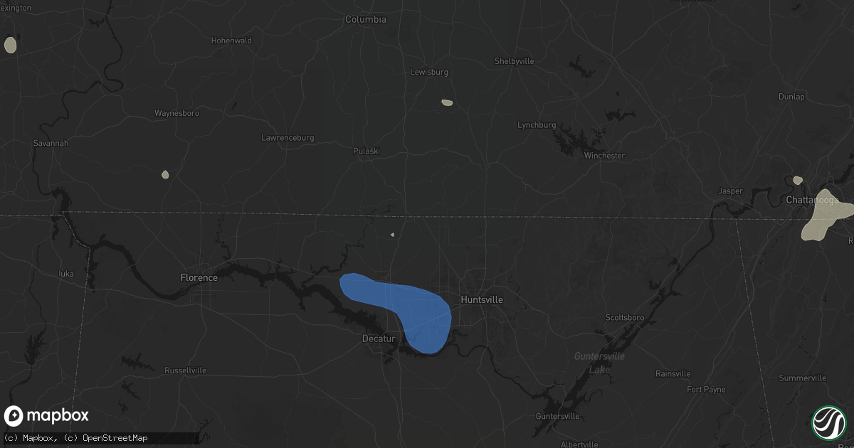 Hail map in Ardmore, AL on July 3, 2026