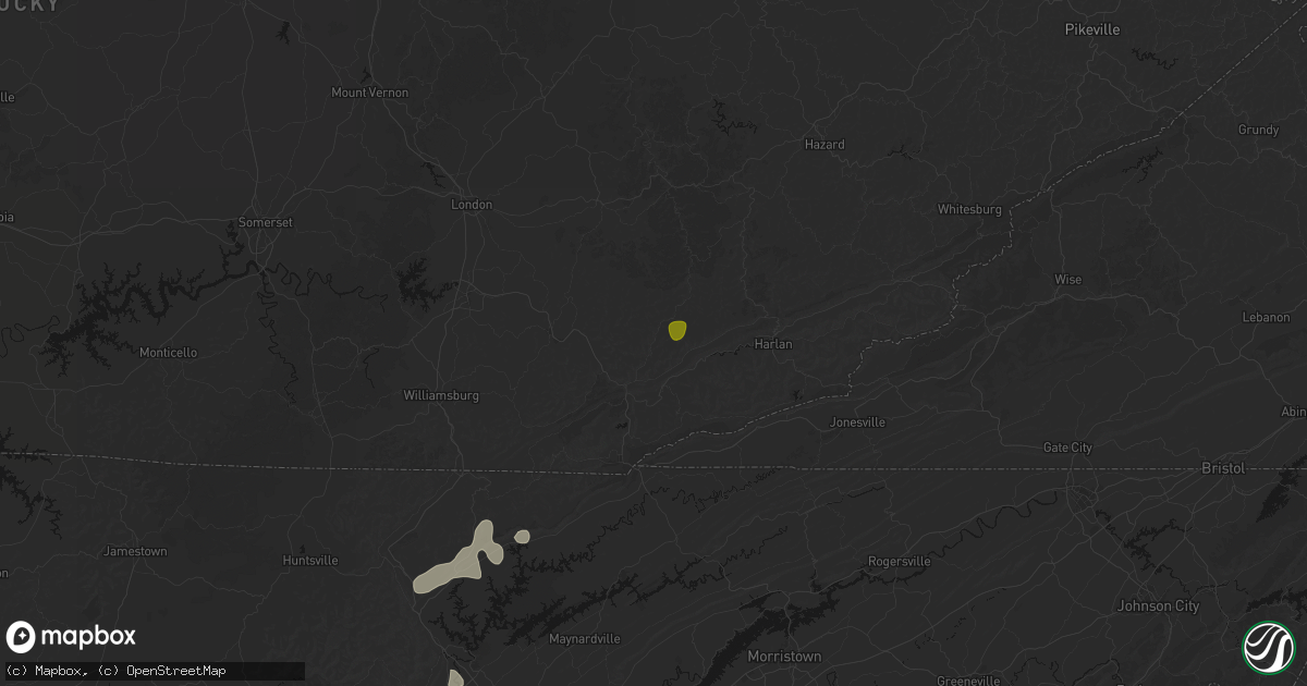 Hail map in Arjay, KY on July 3, 2026