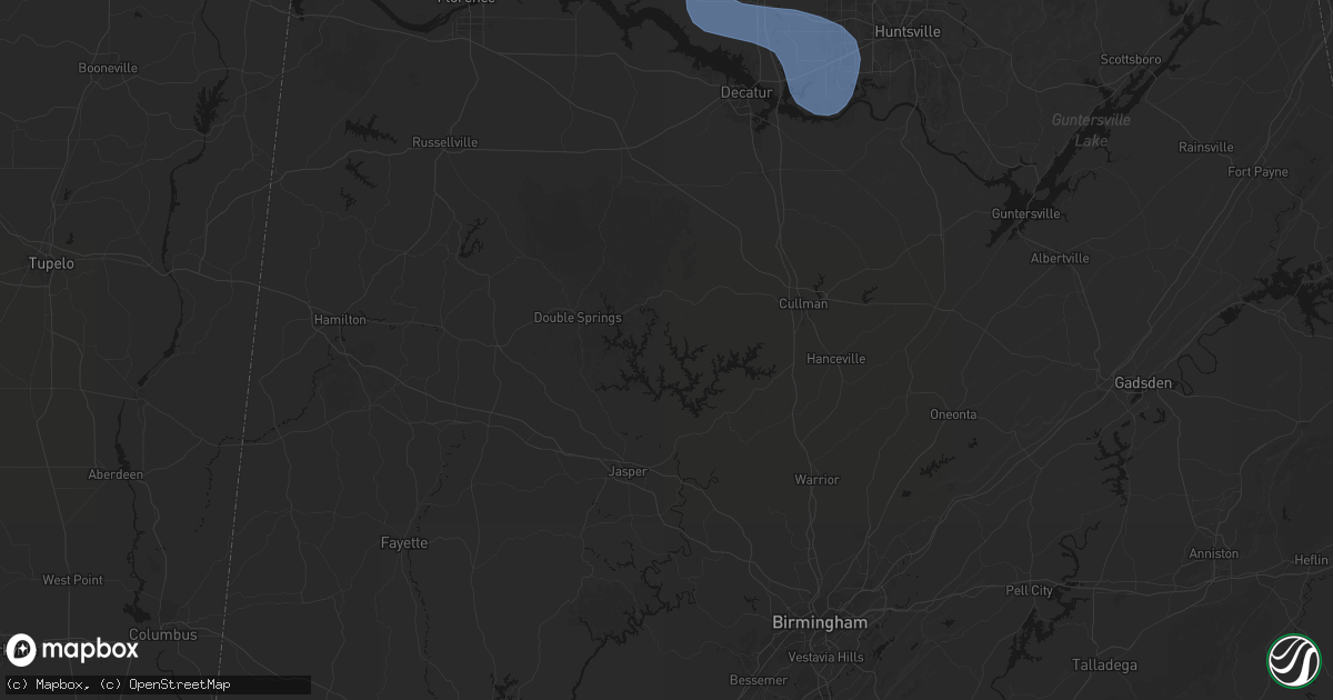 Hail map in Arley, AL on July 3, 2026