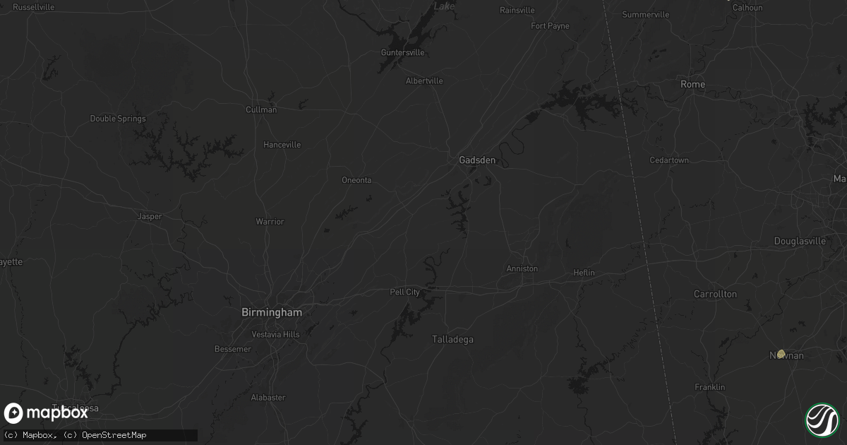Hail map in Ashville, AL on July 3, 2026