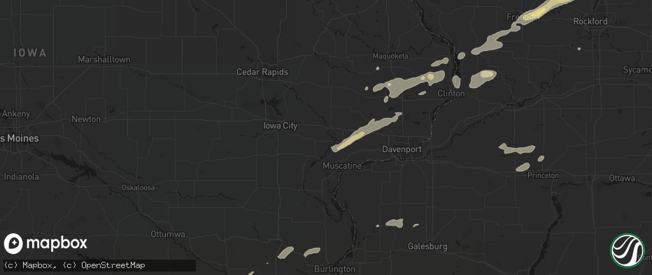 Hail map in Atalissa, IA on July 3, 2026