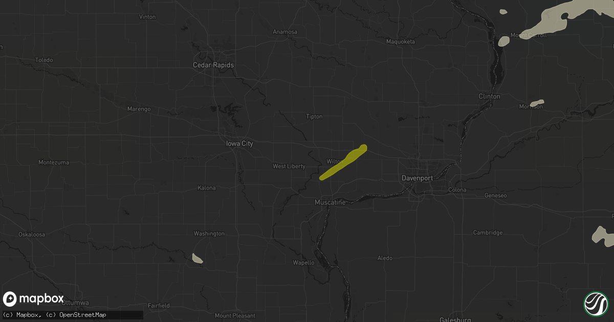 Hail map in Atalissa, IA on July 3, 2026
