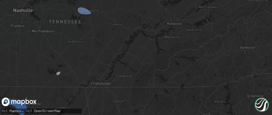 Hail map in Athens, TN on July 3, 2026