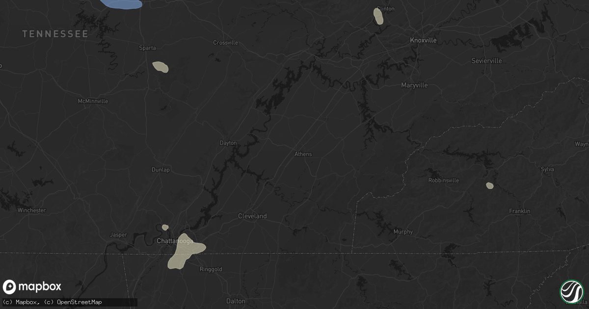 Hail map in Athens, TN on July 3, 2026