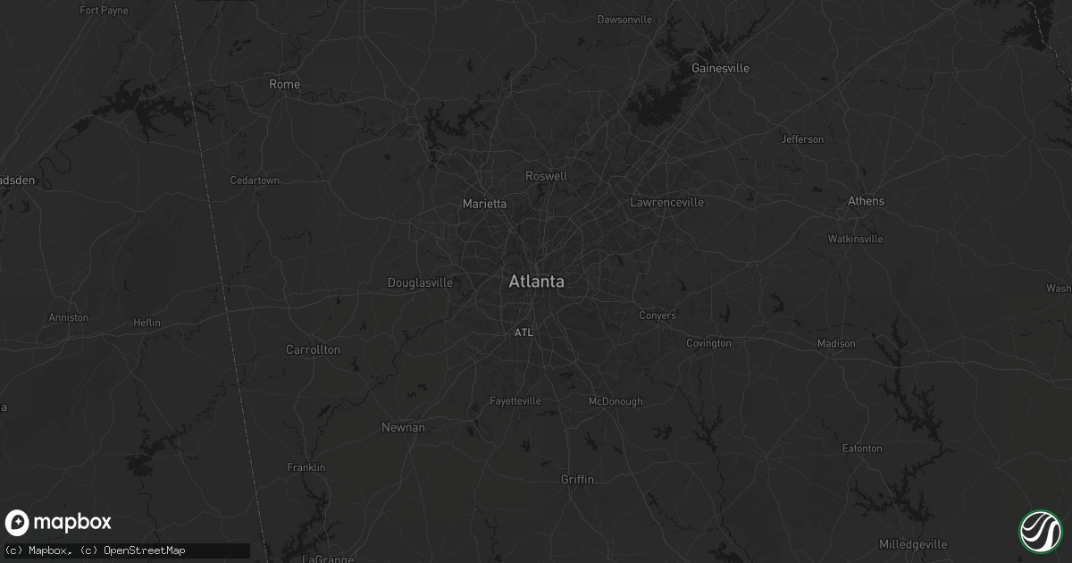 Hail map in Atlanta, GA on July 3, 2026