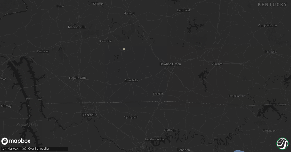 Hail map in Auburn, KY on July 3, 2026