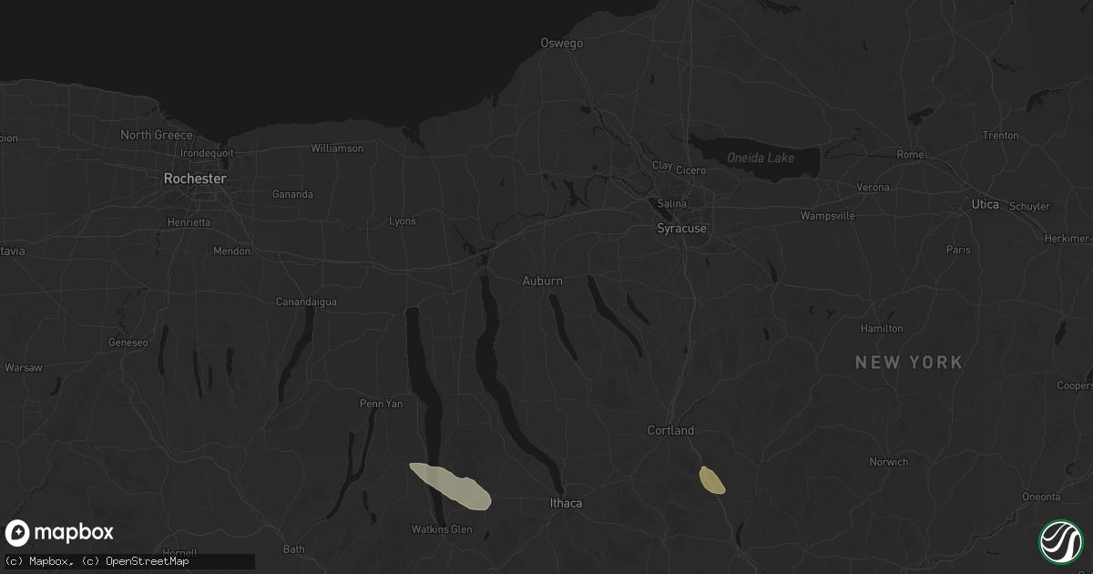 Hail map in Auburn, NY on July 3, 2026