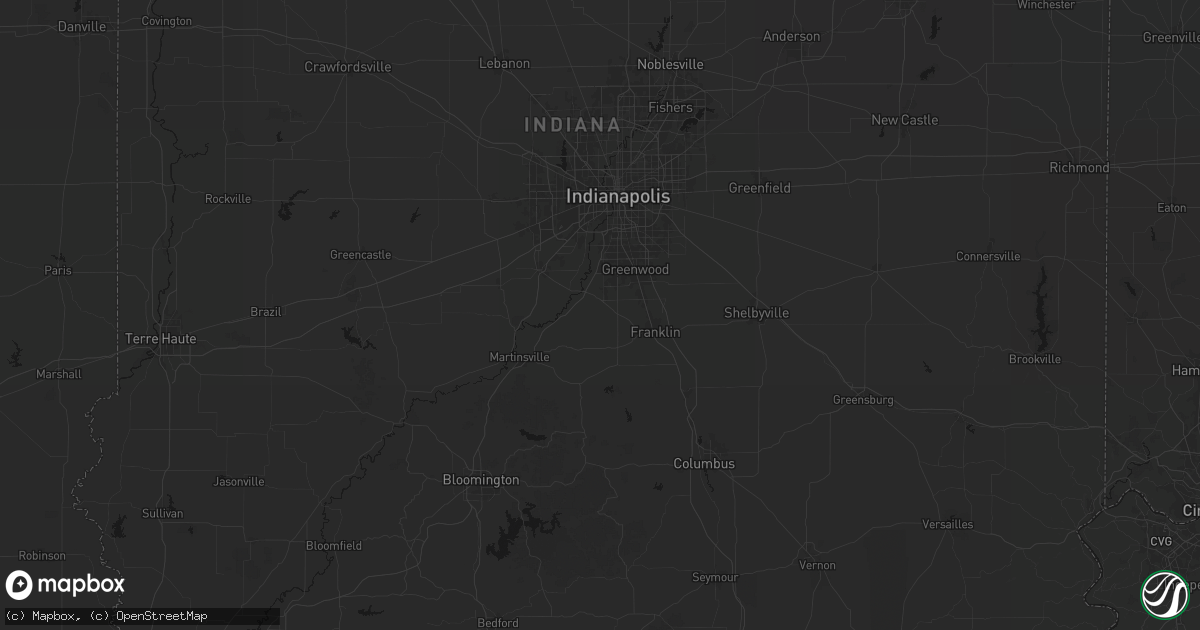 Hail map in Bargersville, IN on July 3, 2026