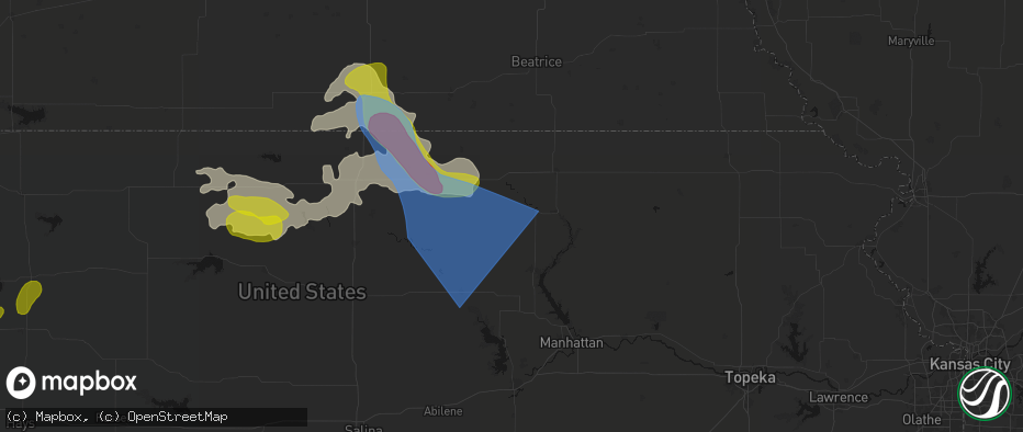 Hail map in Barnes, KS on July 3, 2026