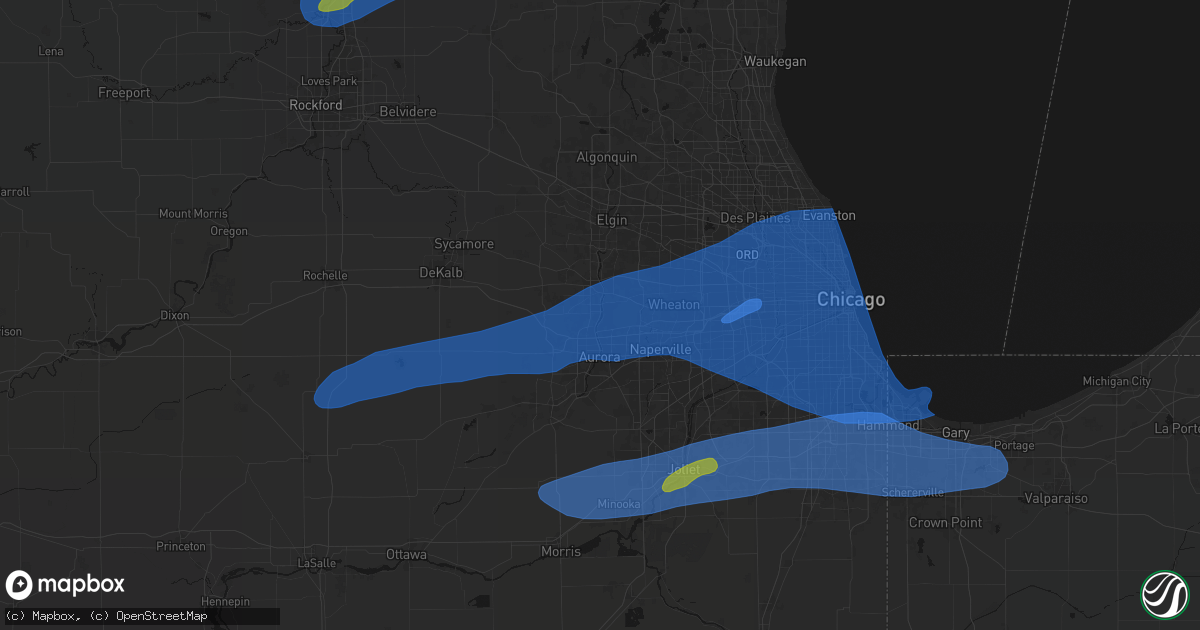 Hail map in Batavia, IL on July 3, 2026