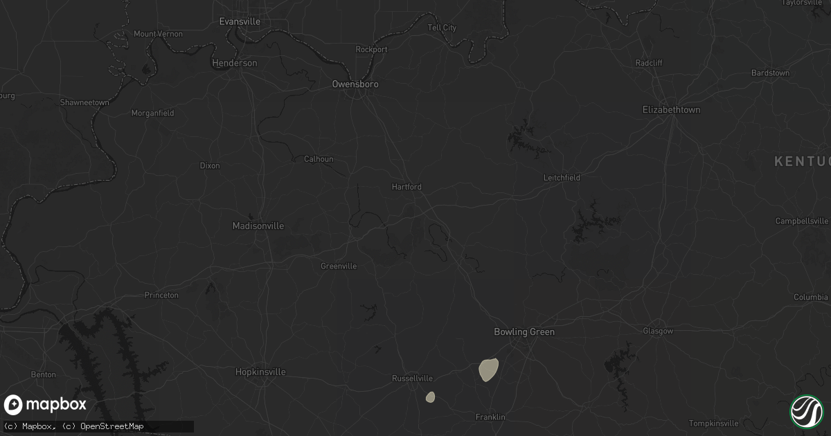 Hail map in Beaver Dam, KY on July 3, 2026
