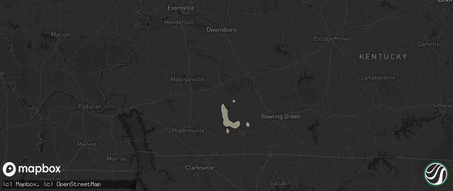 Hail map in Beech Creek, KY on July 3, 2026