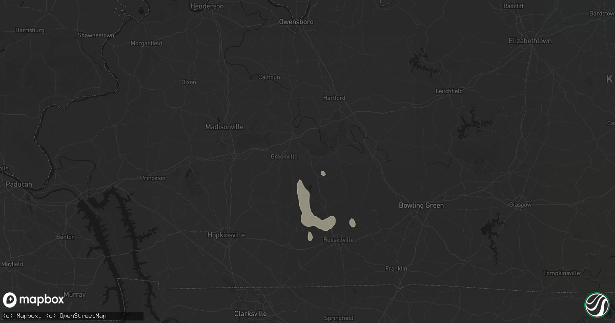 Hail map in Beech Creek, KY on July 3, 2026