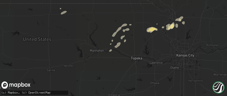Hail map in Belvue, KS on July 3, 2026
