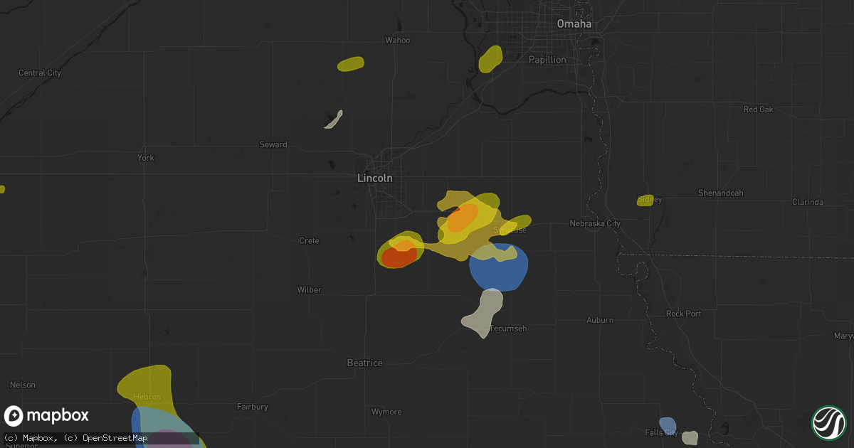 Hail map in Bennet, NE on July 3, 2026