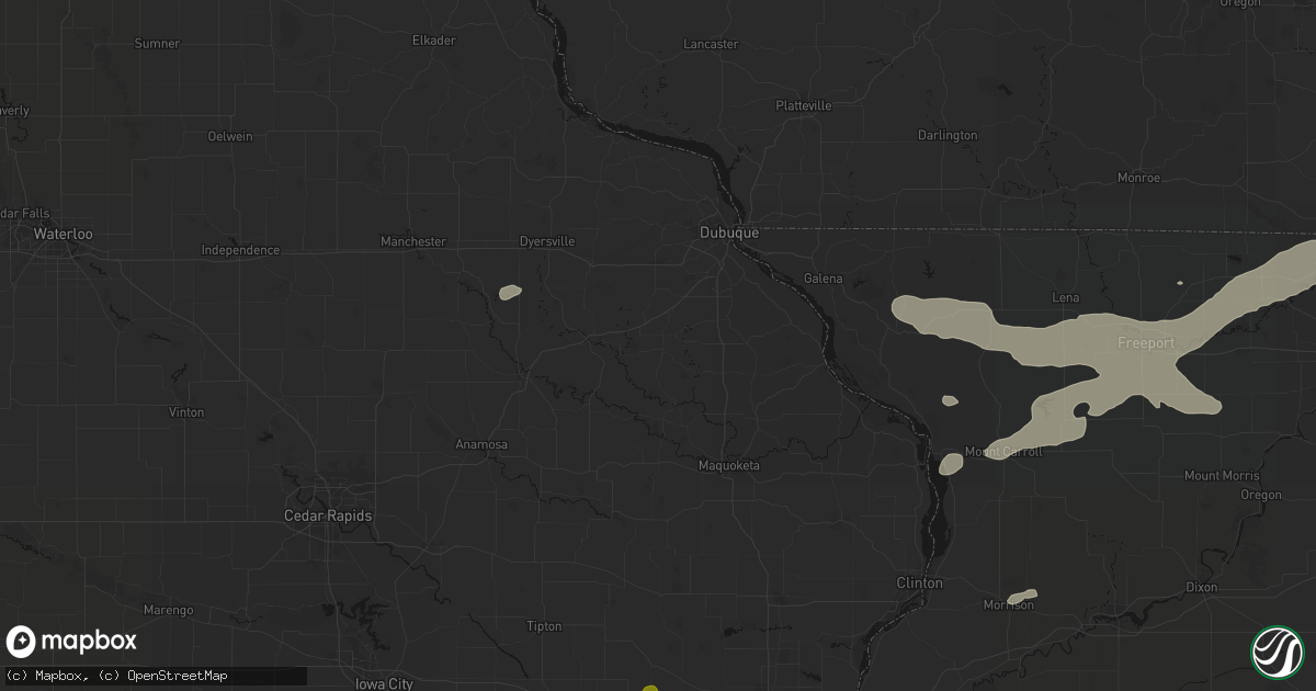Hail map in Bernard, IA on July 3, 2026