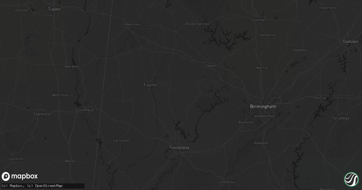 Hail map in Berry, AL on July 3, 2026