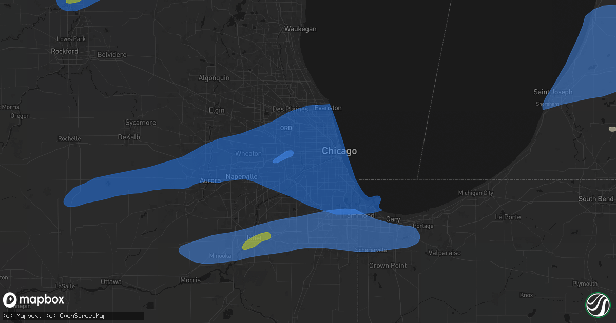 Hail map in Berwyn, IL on July 3, 2026