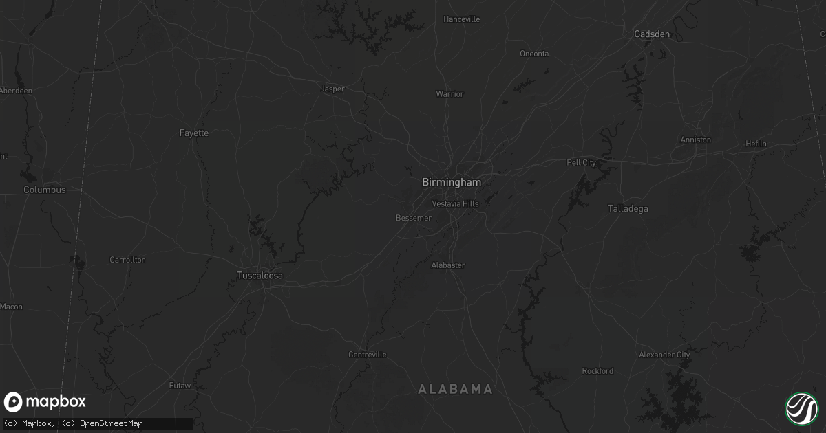 Hail map in Bessemer, AL on July 3, 2026