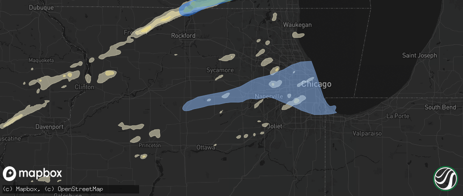Hail map in Big Rock, IL on July 3, 2026
