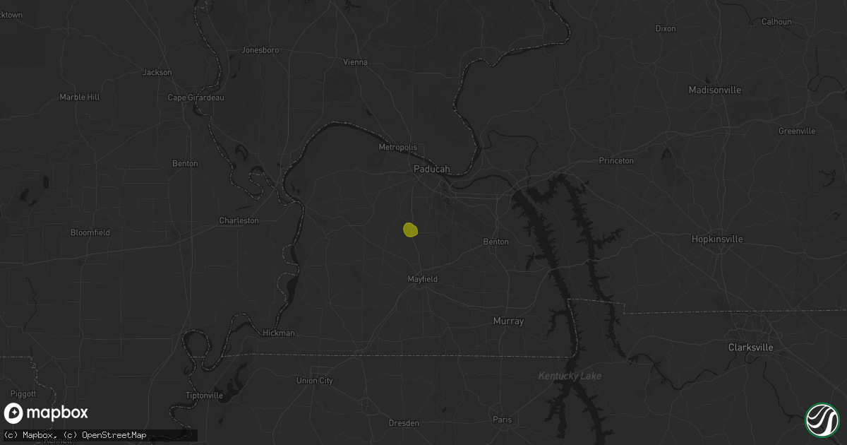 Hail map in Boaz, KY on July 3, 2026