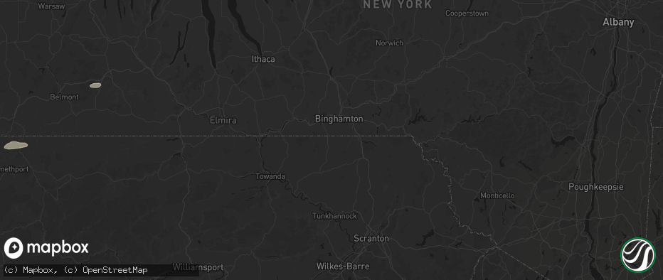 Hail map in Brackney, PA on July 3, 2026