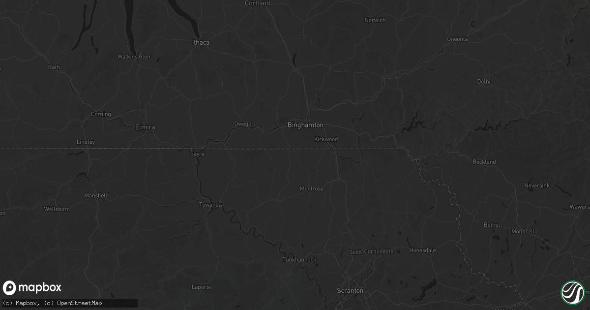 Hail map in Brackney, PA on July 3, 2026