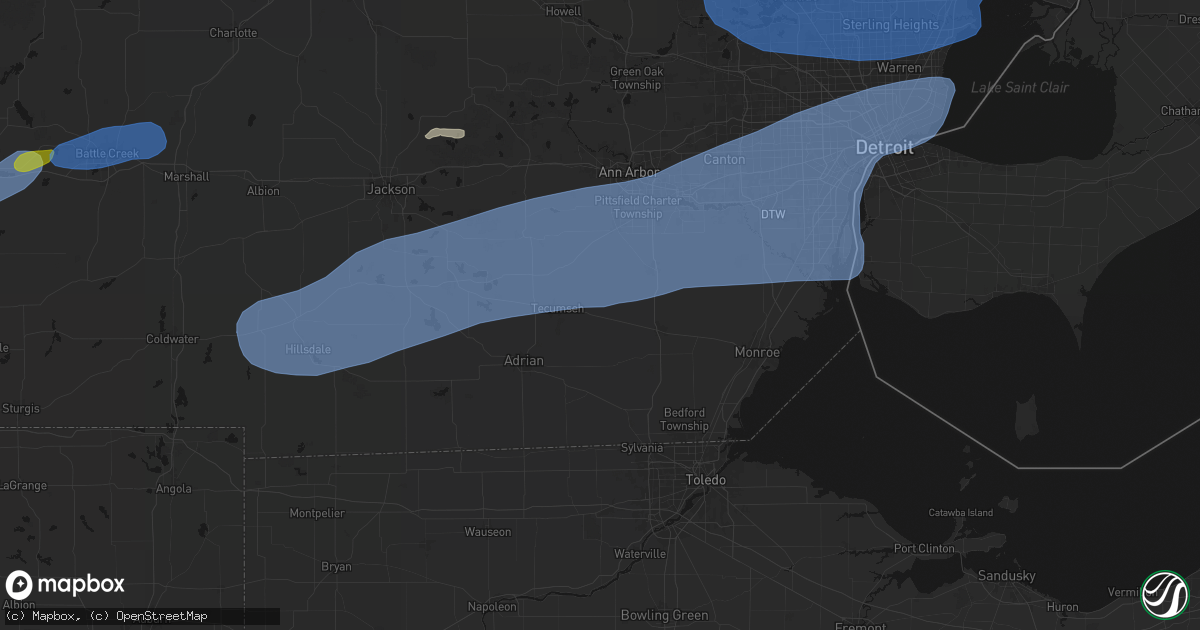 Hail map in Britton, MI on July 3, 2026