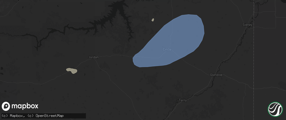 Hail map in Brockway, MT on July 3, 2026