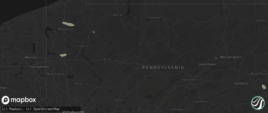 Hail map in Brockway, PA on July 3, 2026